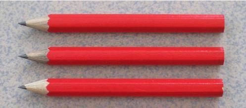 Mini Golf Blacklight Pencils - Wood, 3.5-4 Inch, Red Hexagon | Custom Logo, Bulk Pack, Miniature Scoring Tool