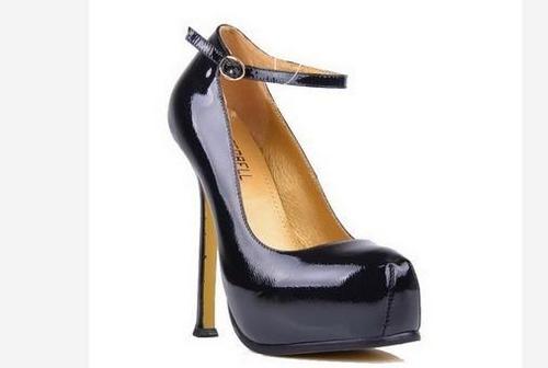 Yves Saint Laurent Tribute High Heel Pump in Black Patent Leather