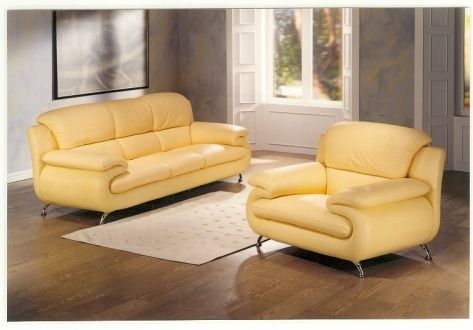 Penny Sofa with Top Grain Leather And Stainless Steel Leg (S1035)