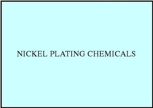 Nickel Plating Chemicals