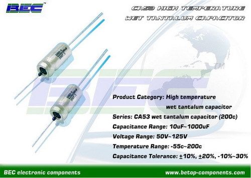 High Temperature Axial Wet Tantalum Capacitor (Ca53 200C)