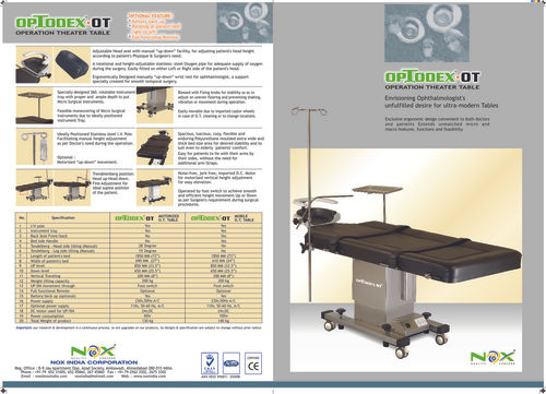 Ophthalmic Operation Tables - High-Grade Raw Materials, Fixed Strong Arm for Stability, Swivel Caster Wheels with Locking System