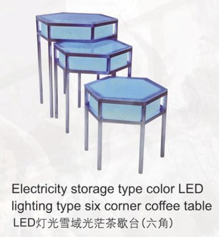 6 Corner Coffee Table With Color Led (Hexagonal)