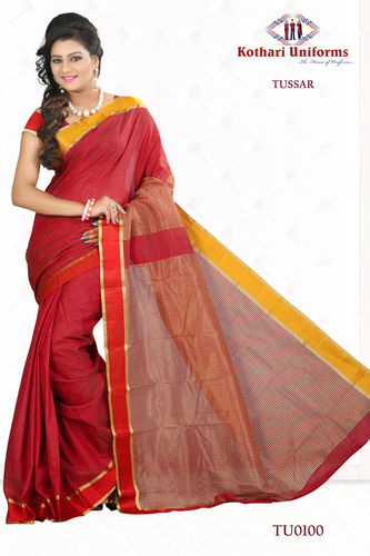 Institution Fancy Uniform Sarees