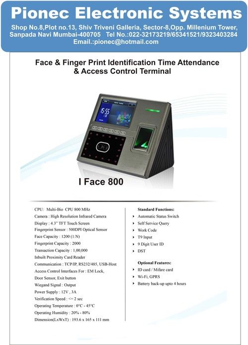 Face Reader Time Attendance System