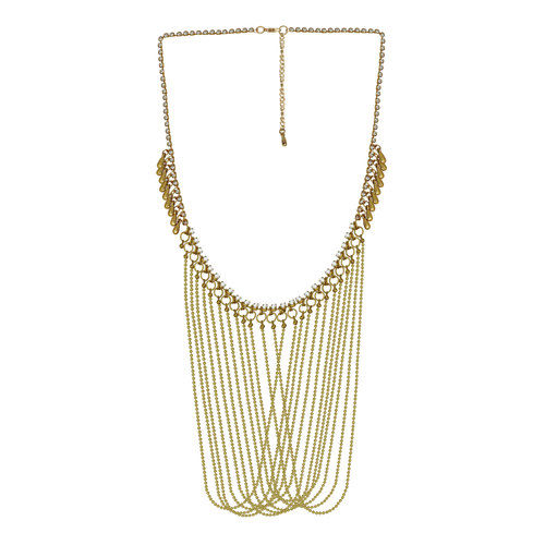 Damsel Metal And Stone Gold Tassel Necklace Gender: Women