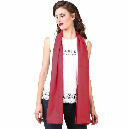 Cotton Scarf - 70 x 180 cm, Maroon Color, Smooth Texture, Machine Made, Ideal for Daily Winter Use