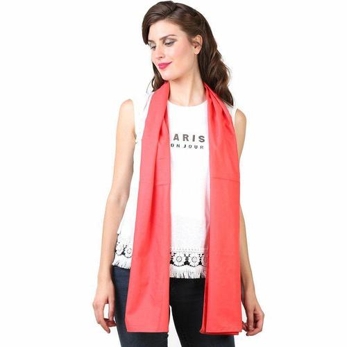 Plain Fashionable Vibrant Peach Color Ladies Scarf (Size : 70 x 180 cm)