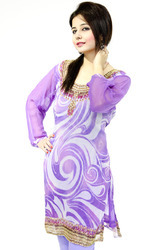 Purple Printed Kurtis