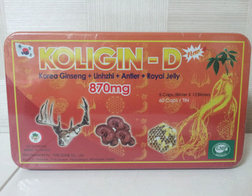 Crude Herbal Products Koligin-D Ginseng Capsule 870Mg X 60