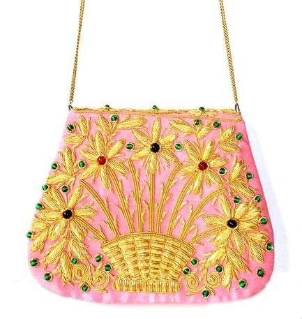 Fashion Zardosi Bag - IKGZP 006 Pink Gold