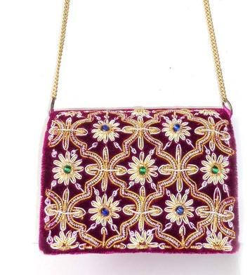Fashion Zardosi Wallet - IKGZW 003 Pink Gold