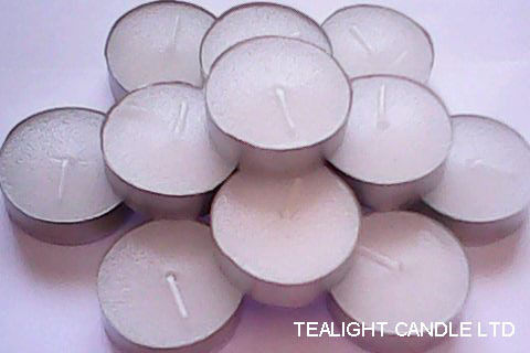 White Unscented Tea Light Candles Clean Burning