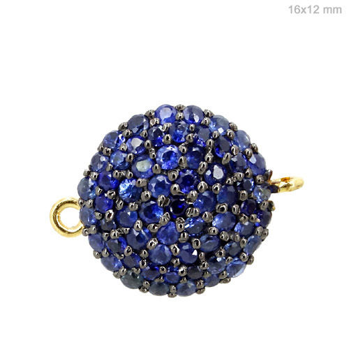 Blue Sapphire Silver Pave Ball