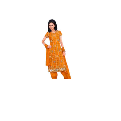 Multicolor Short Sleeves Embroidered Salwar Kameez Set