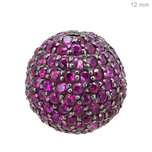 Silver Pave Ruby Ball Finding