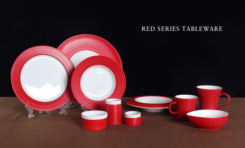 Cotton Red Porcelain Dinnerware Sets