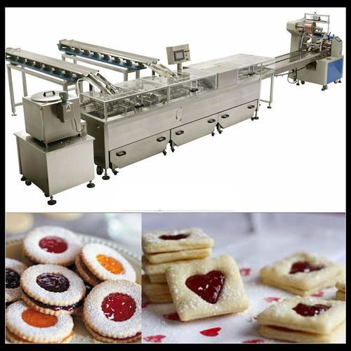 Silver Cookies Sandwiching And Wrapping Machine