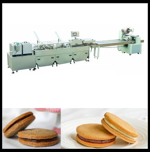 क्रीम बिस्किट सैंडविच और रैपिंग मशीन 