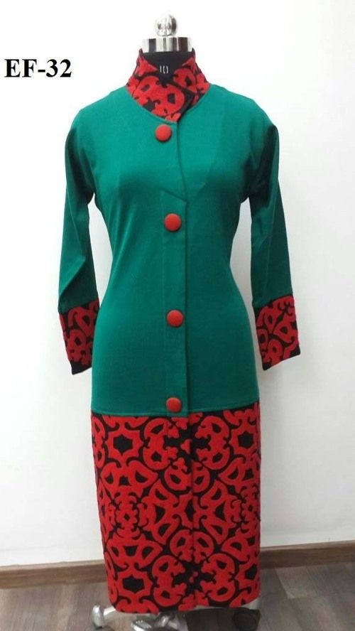 Embroidered Woolen Kurtis Coat Style