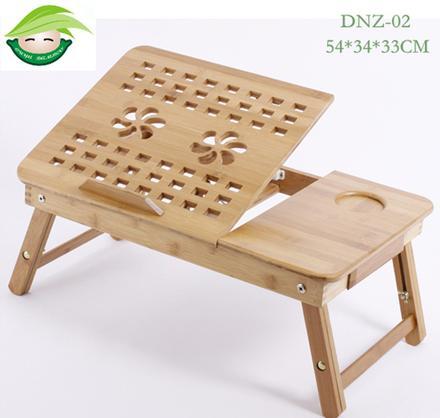 Adjustable And Multifunction Folding Carved Bamboo Laptop Desk