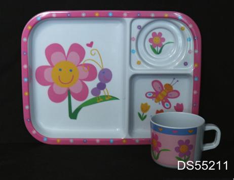 Cute Design Melamine Kids Plates And Cups