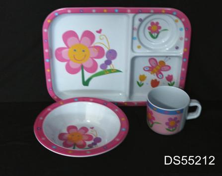 Cute Design Kids Melamine Plastic Cup Plate Bowl