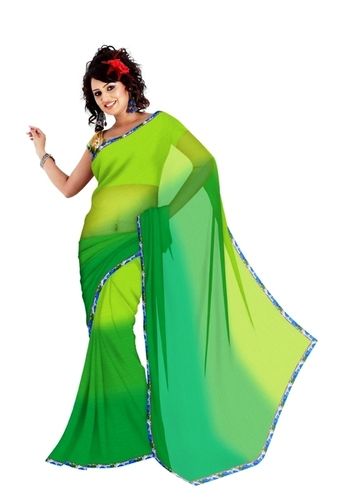 Faux Georgette Sarees With Ready Made Designer Blouse