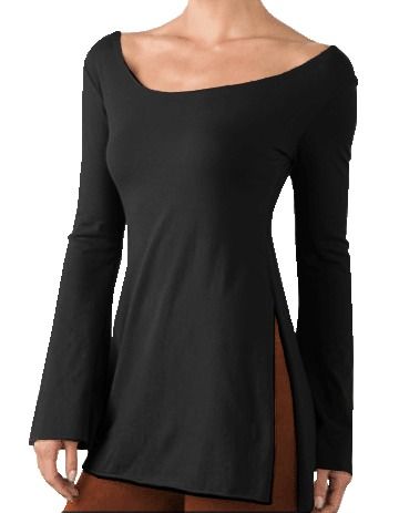 Deep Neck Black Bell Top