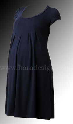 Round Neck Maternity Dress With Sleevecape