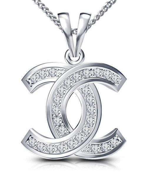 Vorra Fashion Round Cut White Cz Cc Pendant With 18 Inch Chain Age Group: Addults