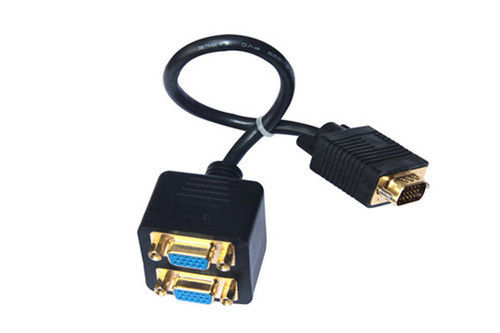 VGA Male to 2 x VGA Female Block Splitter Cable