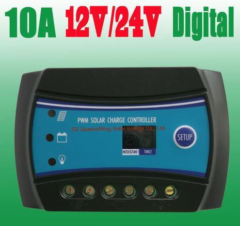 10A 12V/24V Digital PWM Solar Charge Controller