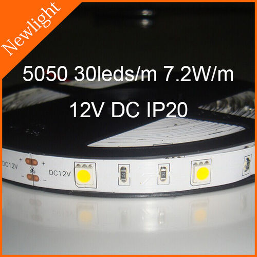 Epistar Smd5050 फ्लेक्सिबल एलईडी स्ट्रिप लाइट 30leds/m 7.2w/m Dc12v Ip20 नॉन वाटरप्रूफ