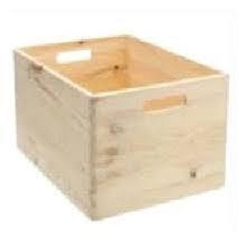 Lightweight And Portable Rectangle Shape Plain Pine Wooden Storage Boxes