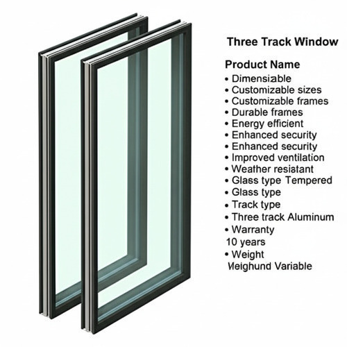 Three Track Window - Durable Aluminum Frame, Customizable Sizing Options | Expertly Crafted, Quality Controlled Manufacturing Process