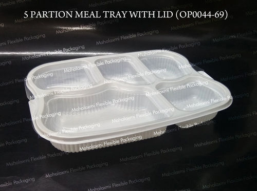 5 Partition Meal Tray With Lid