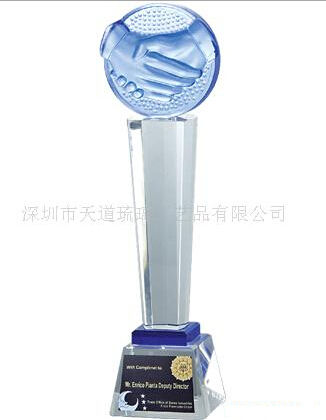 Hot-Sell Lead Crystal Trophy/Win Cooperation Liu Li Trophy