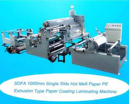 SDFA 1000mm Single Side Hot Melt Paper PE Extrusion Type Paper Coating Laminating Machine