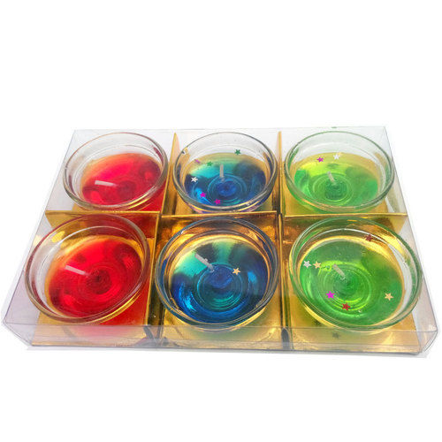 Assorted Colored Gel Diya Candles Hamper