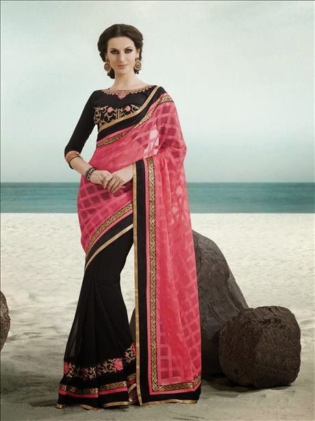 exclusive pink saree