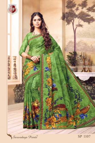 Ladies Designer Cotton Saree - Premium Quality 100% Cotton , Vibrant Colors with Elegant Patterns