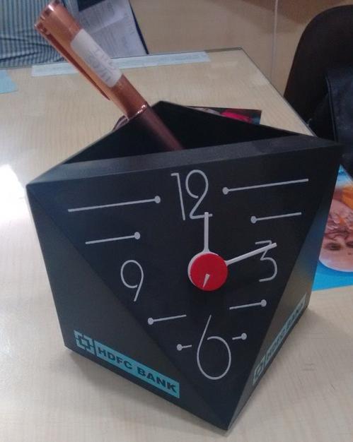 Clock Cum Pen Stand