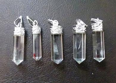 Crystal Quartz Pencil Pendants