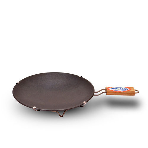 Clay Non Stick Tawa with Handle (10 Inch)