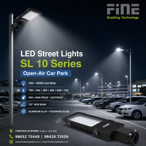 Exclusive LED Street Lights - Metal, Customized Size, Matte Black | Outdoor Application, Pole Base, Rectangular Shape, White Light Color