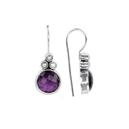 Sterling 925 Silver Amethyst And Pearl Earring at Price Range 4.00 - 10 ...