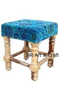 Modern Solid Wood And Fabric Stool