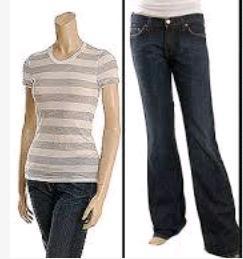 Ladies Fashionable Jeans And T Shirts