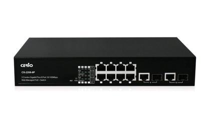 PoE CS-2000 Series - 2 Combo Gigabit + 8 Port 10/100M Web Managed PoE+ Switch (130Watt Power)